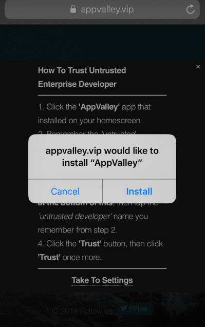 Unduh AppValley untuk iOS