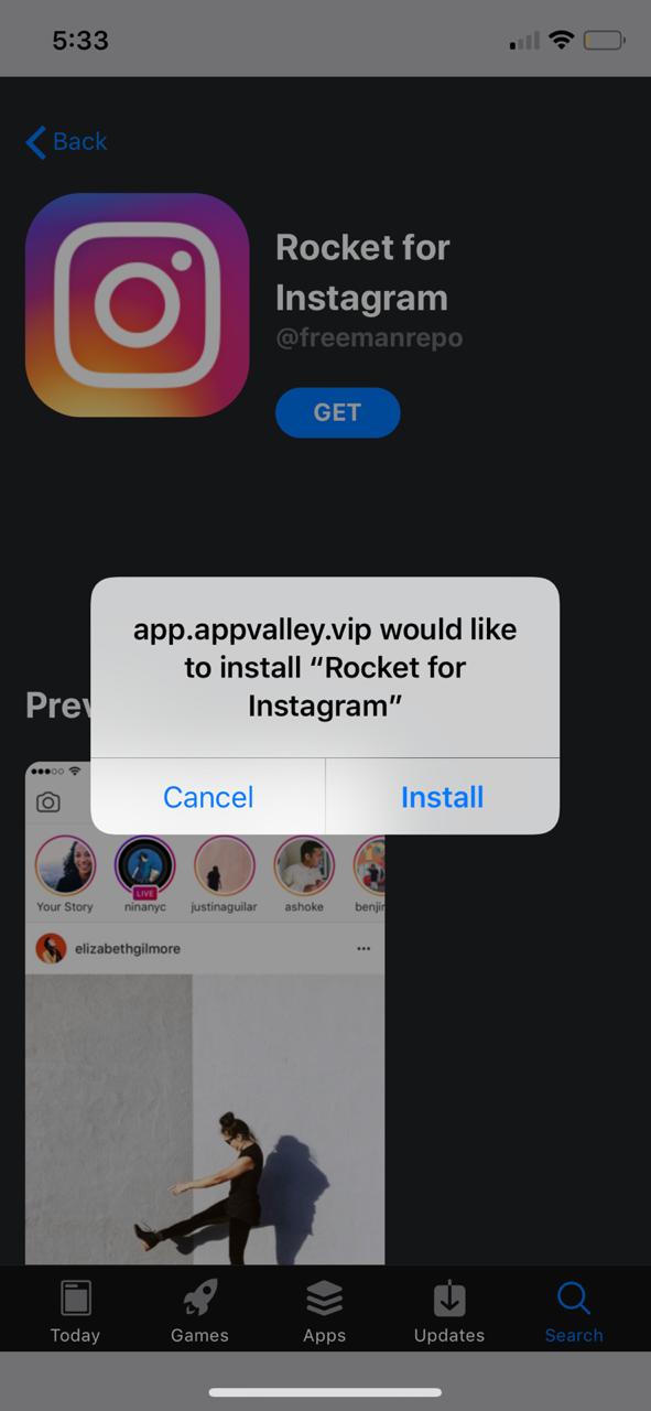 How to get Instagram Alternative Rocket on iPhone