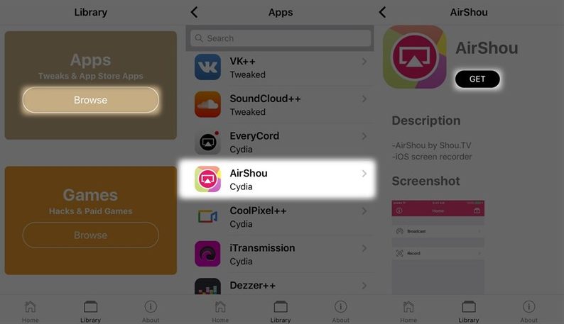 install airshou using appvalley