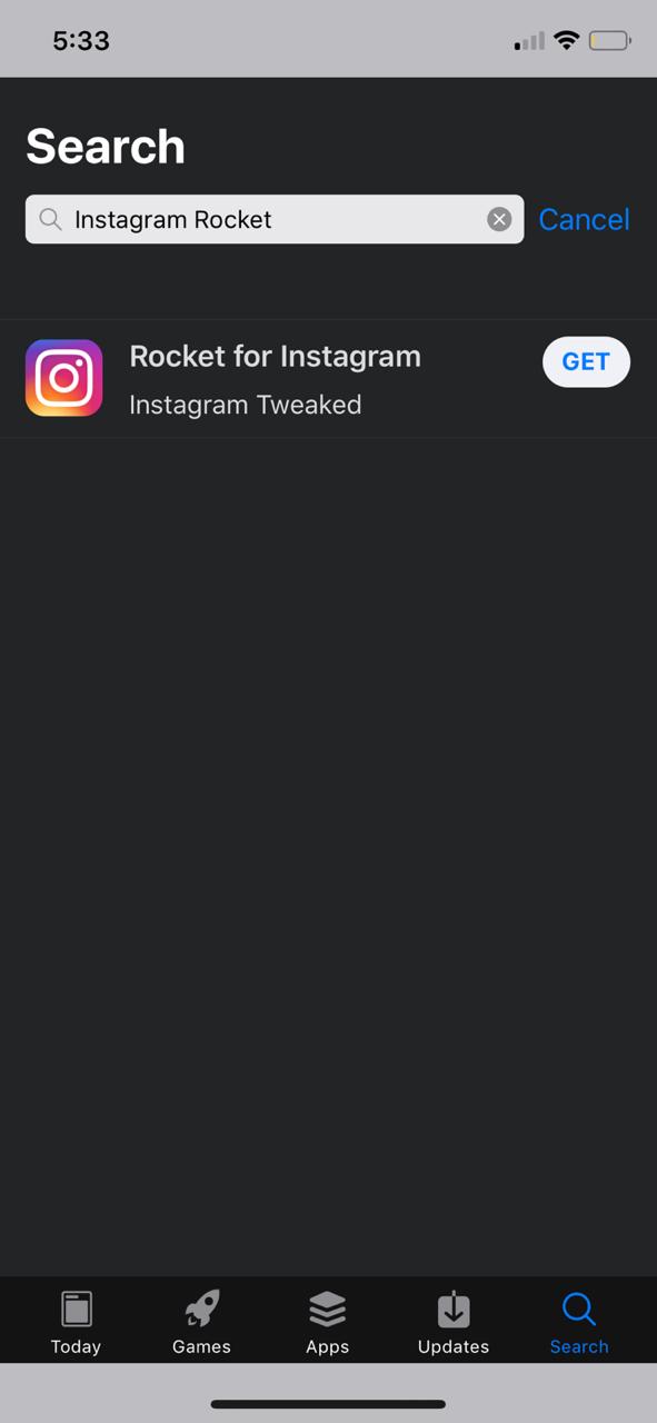 How to get Instagram Alternative Rocket on iPhone
