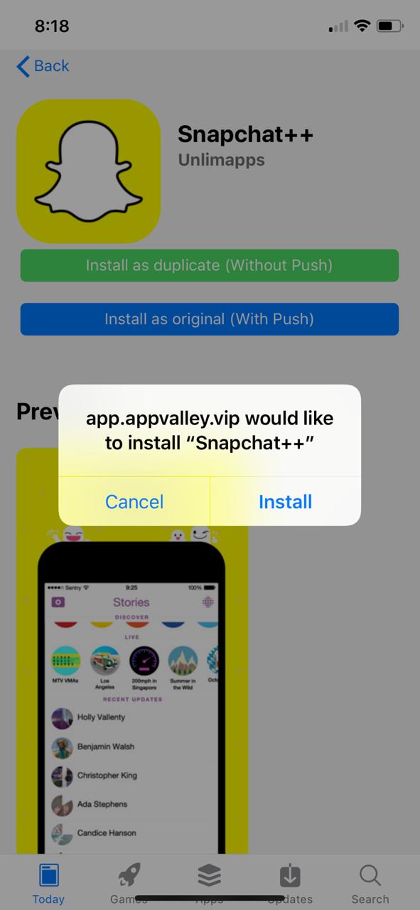 Snapchat old version 2018 apk download