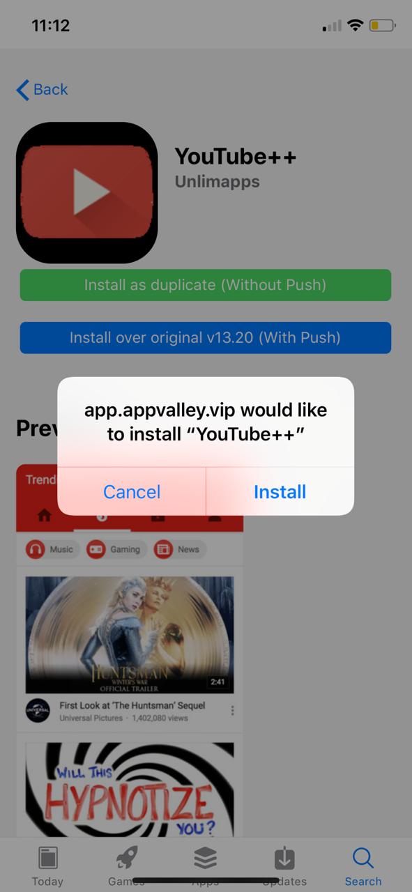 updated youtube++ appvalley
