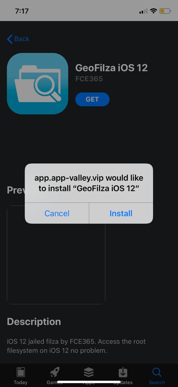AppValley GeoFliza on iOS