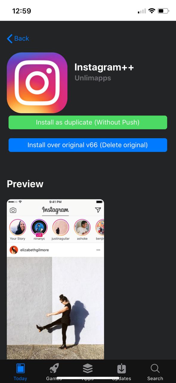 Instagram++ Install on iOS - AppValley