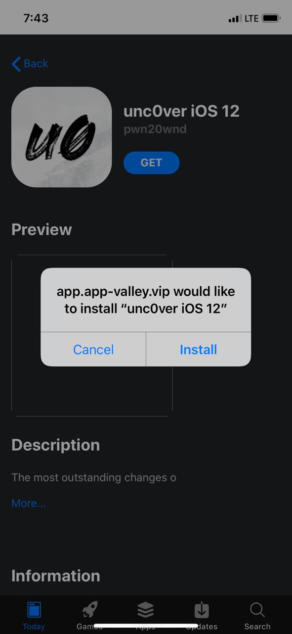 Не удается установить unc0ver ios 12