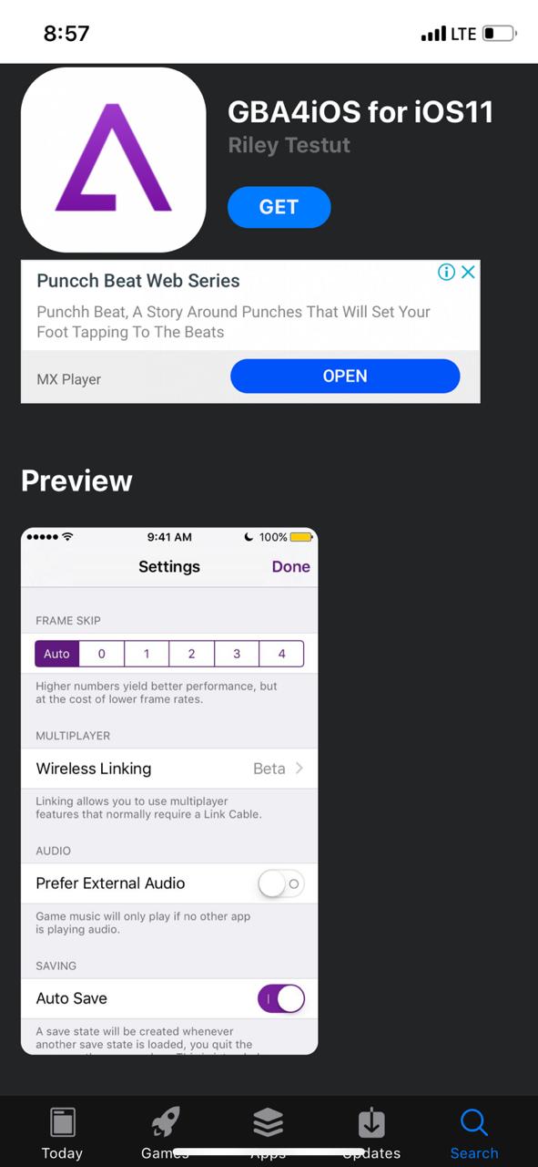 Latest GBA4iOS on iOS using AppValley