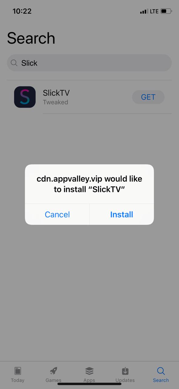 Download SlickTV on iOS using AppValley