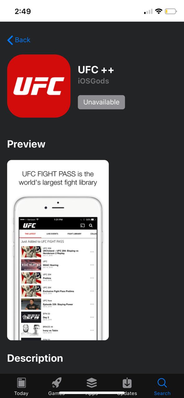 Download UFC++ on iOS using AppValley