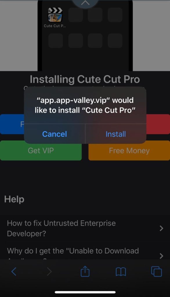 Cute Cut Pro Install on iOS AppValley