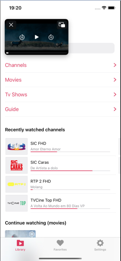 PiP mode in action in iPlay tv
