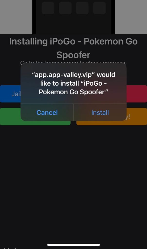 click on install pokemon go spoofer
