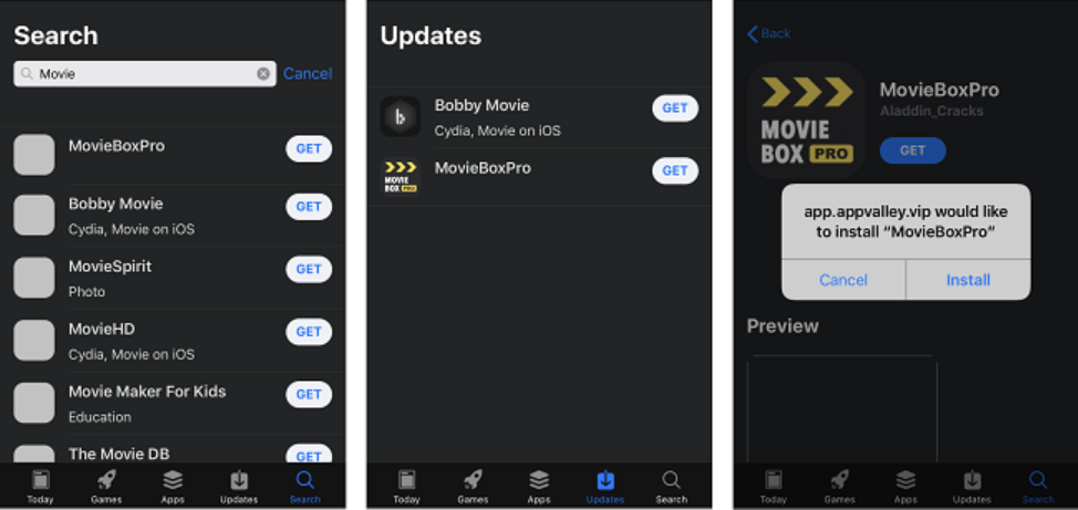 Moviebox Pro for iOS from Appvalley 