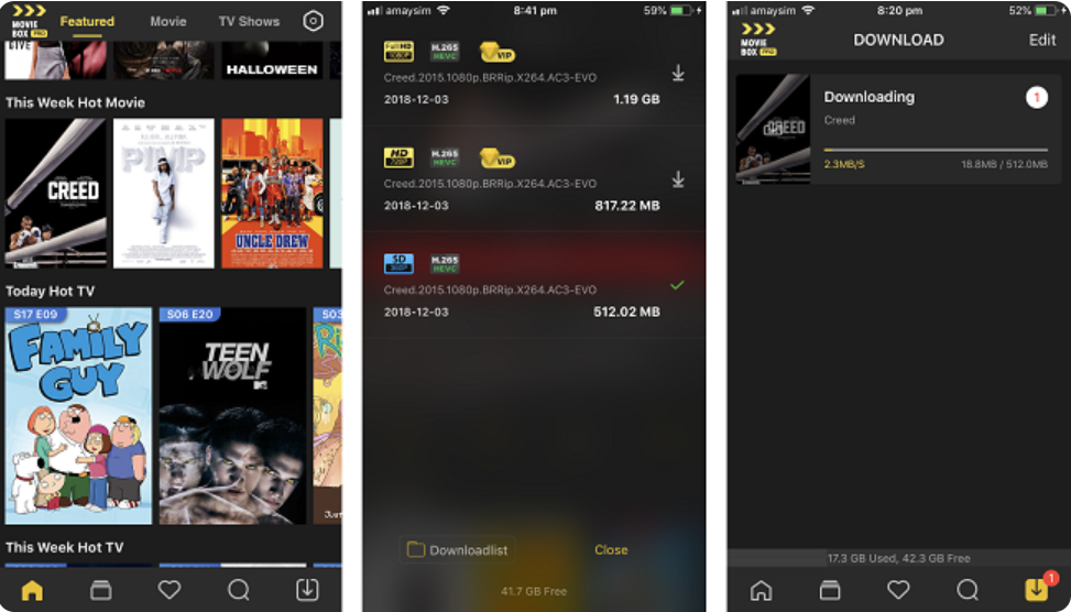 Download movie from Moviebox pro application