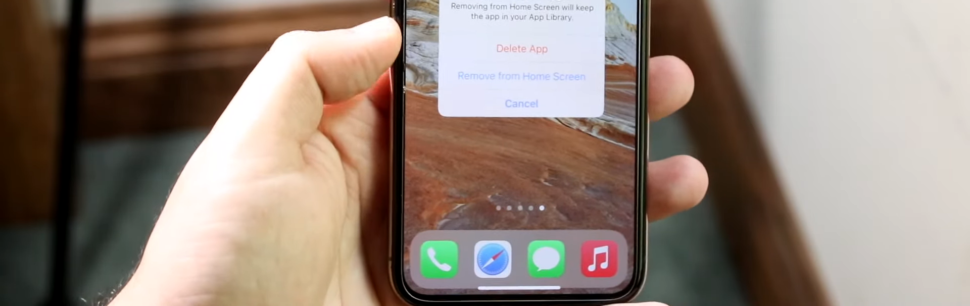 Uninstalling an app from iPhone