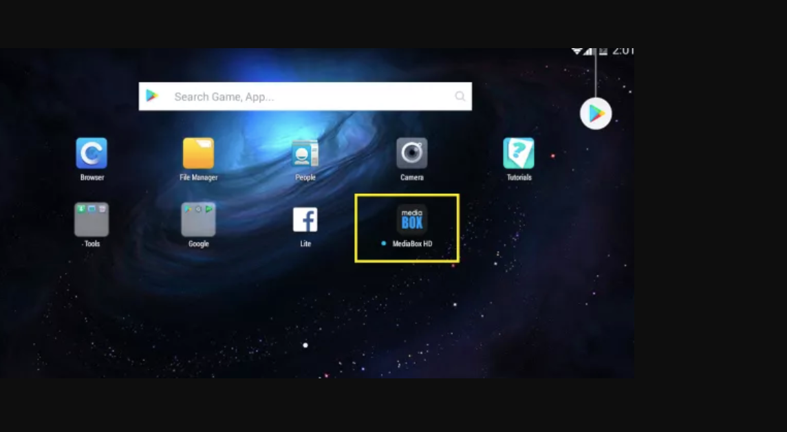 MediaBox HD APK installed on Noxplayer