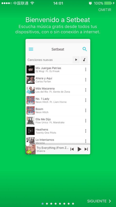 SetBeat Free music app for iOS