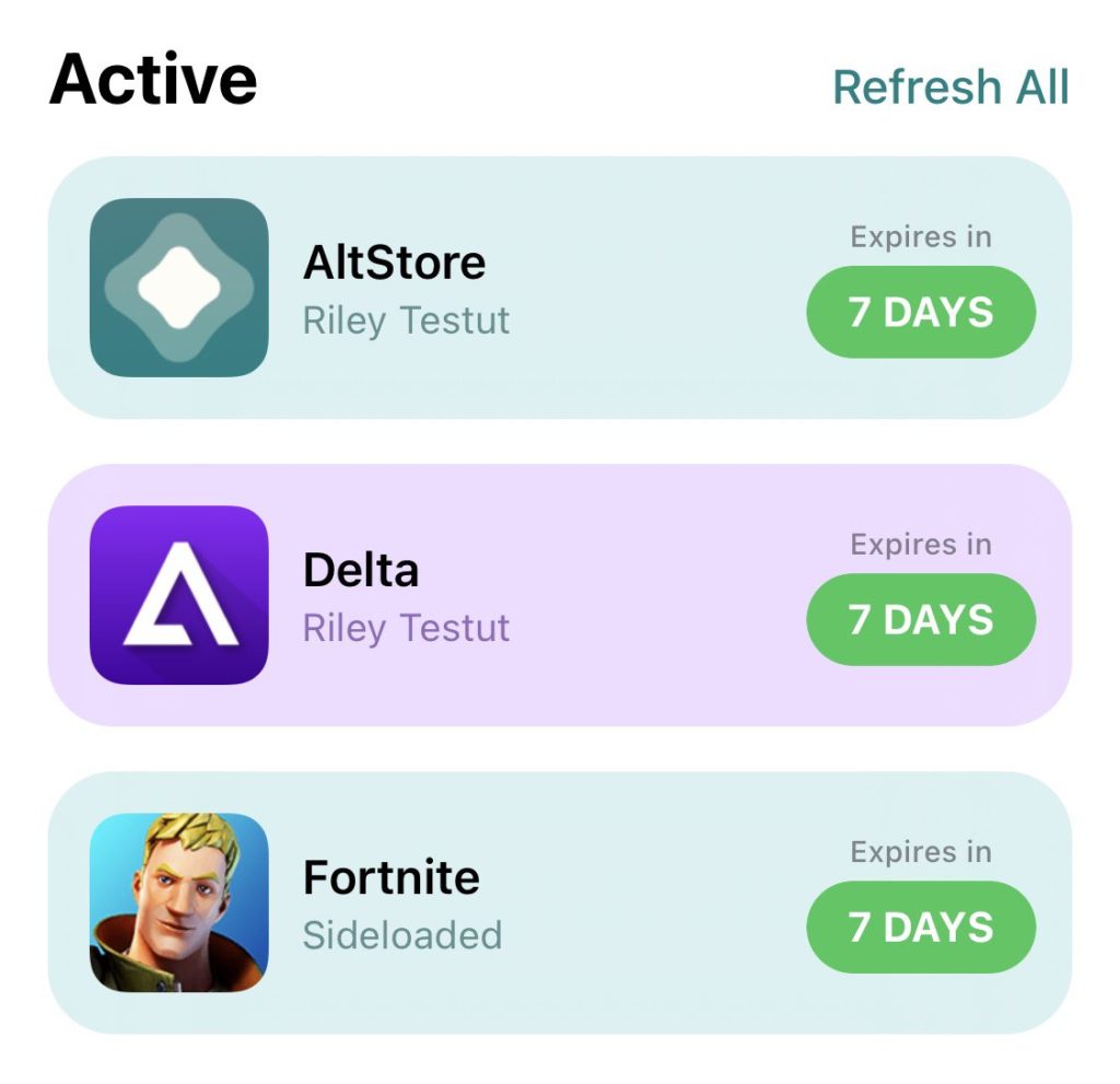 Apps on Altstore
