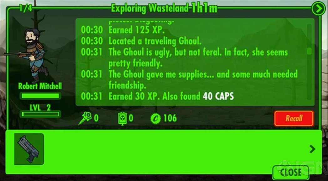 Fallout Shelter earning Caps