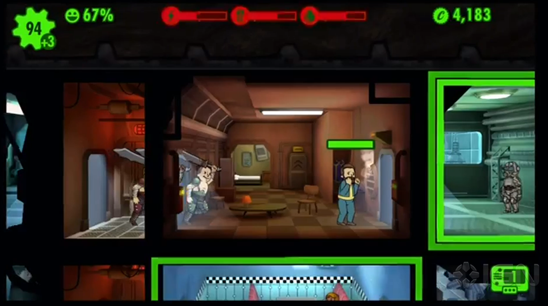 Raiders attacking dwellers in Fallout Shelter