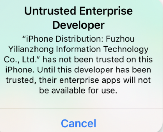 Untrusted Enterprise Developer - AppValley Error Fix