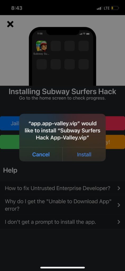 Subway surfers hack 100% real I made a video on how to get app valley