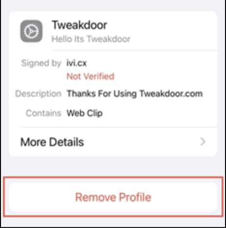 Uninstall TweakDoor Apps Store iPhone | DELETE