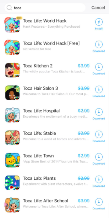 Install Toca Life World Hack on iPhone through AppValley