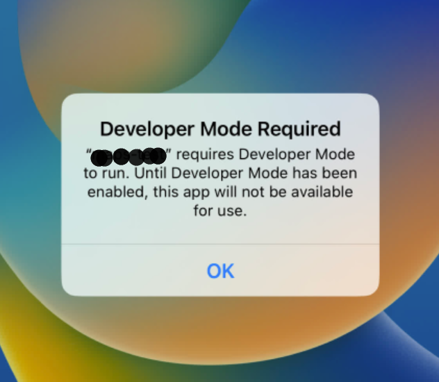 Developer Mode Prompt on iOS