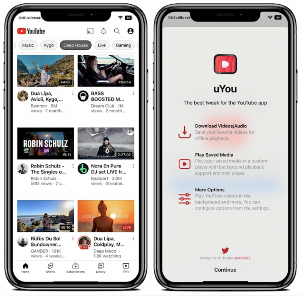 uYouPlus YouTube Tweak on iPhone: Ad-Free