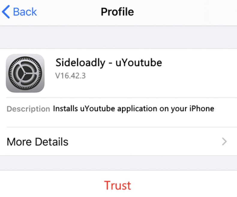 Sideloadly - uYouTube Plus on iPhone